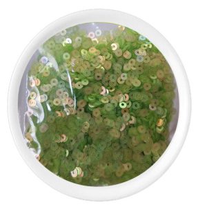 Lentejuela plana 2 mm, verde semitransparente