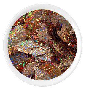 Lentejuela hola invierno 20 mm, café holográfica