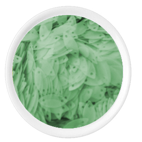Lentejuela hoja plana 15 mm verde semi transparente