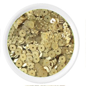 Lentejuela plana dorado mate 6 mm